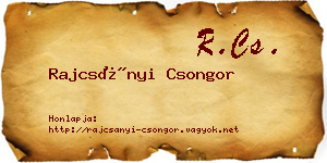 Rajcsányi Csongor névjegykártya